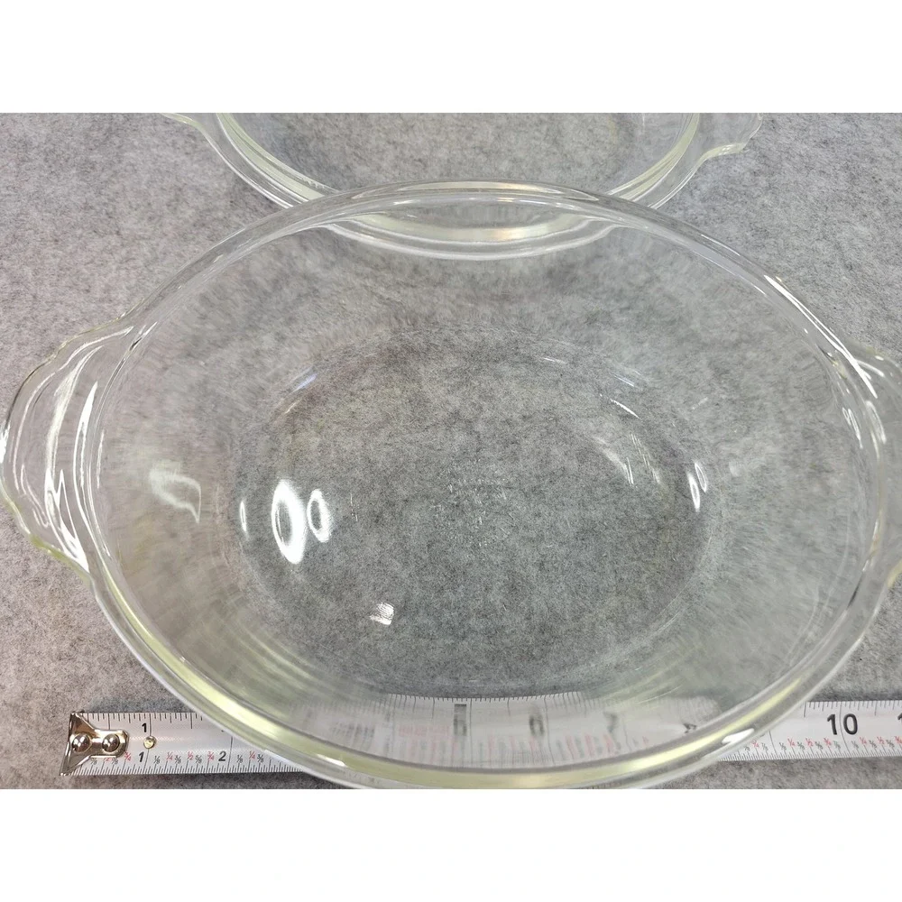 Anchor Hocking Fire-King Clear Glass Oval Casserole Dish with Lid 1.5 Qt 467 USA